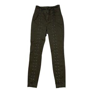 A.L.C. Kingsley Laceup Pant 2 Green Skinny